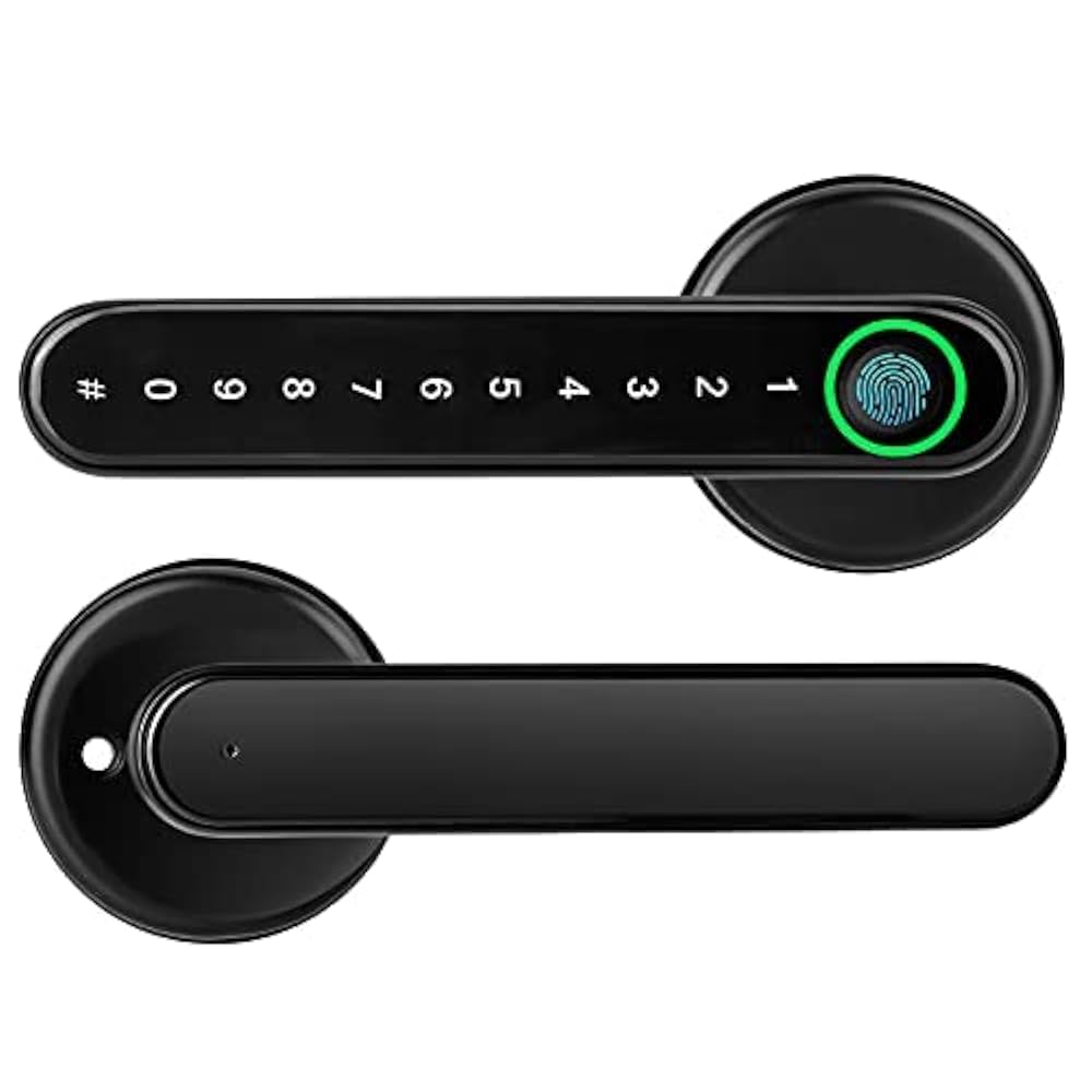 Amazon | 指紋電子錠 安全ロック ハンドルドアロック スマート